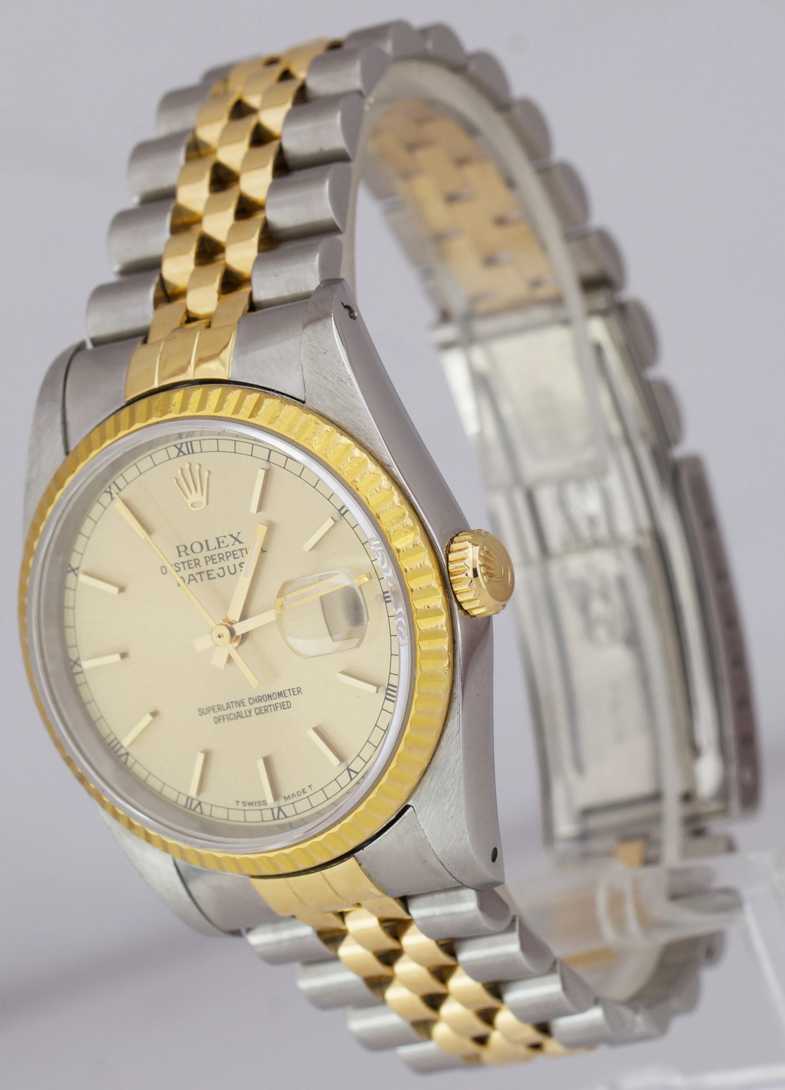 Rolex DateJust 36mm 18K Two-Tone Gold Stainless Champagne Jubilee Watch 16233
