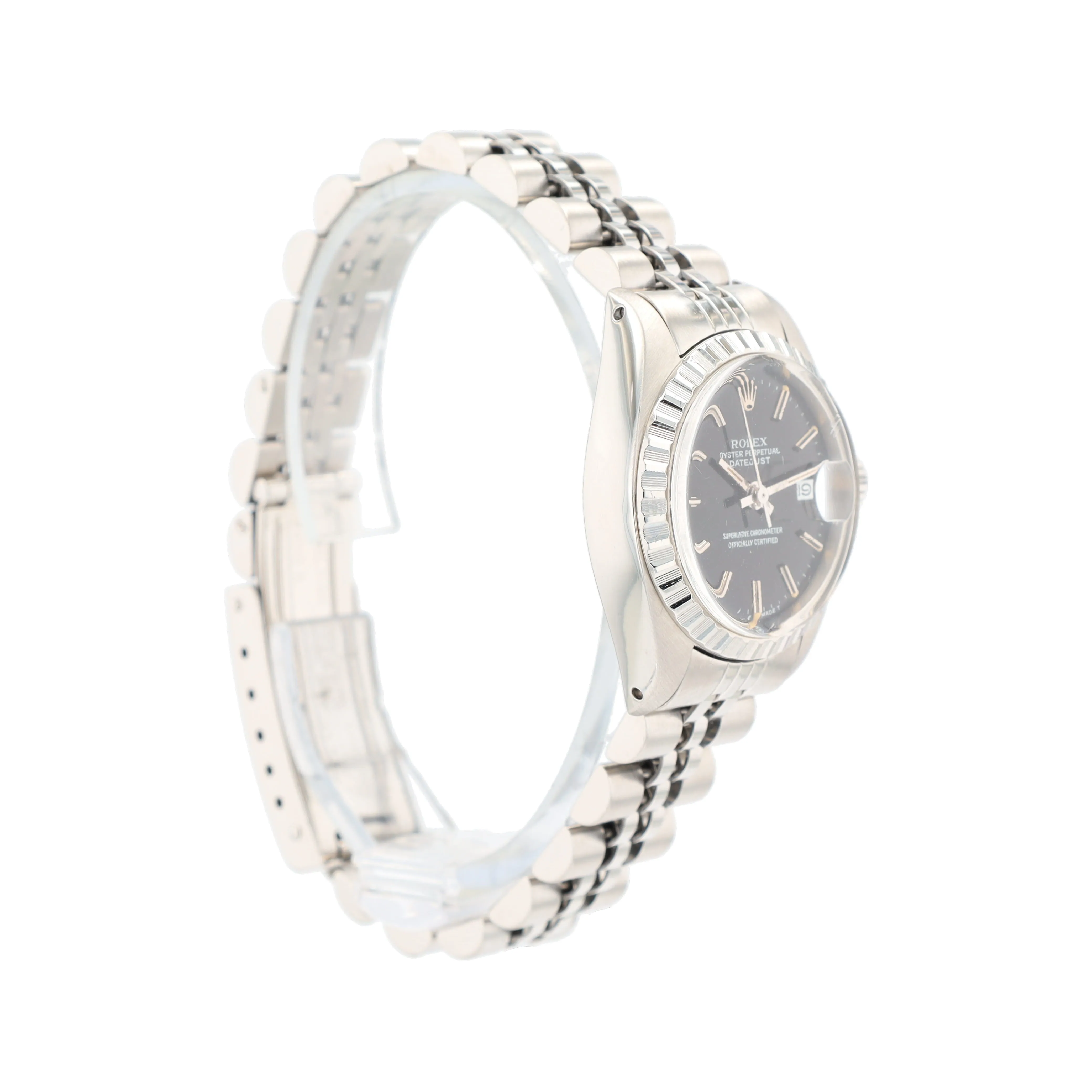 Rolex Datejust  6924 26mm Black Index Dial Engine-turned Bezel Jubilee Band