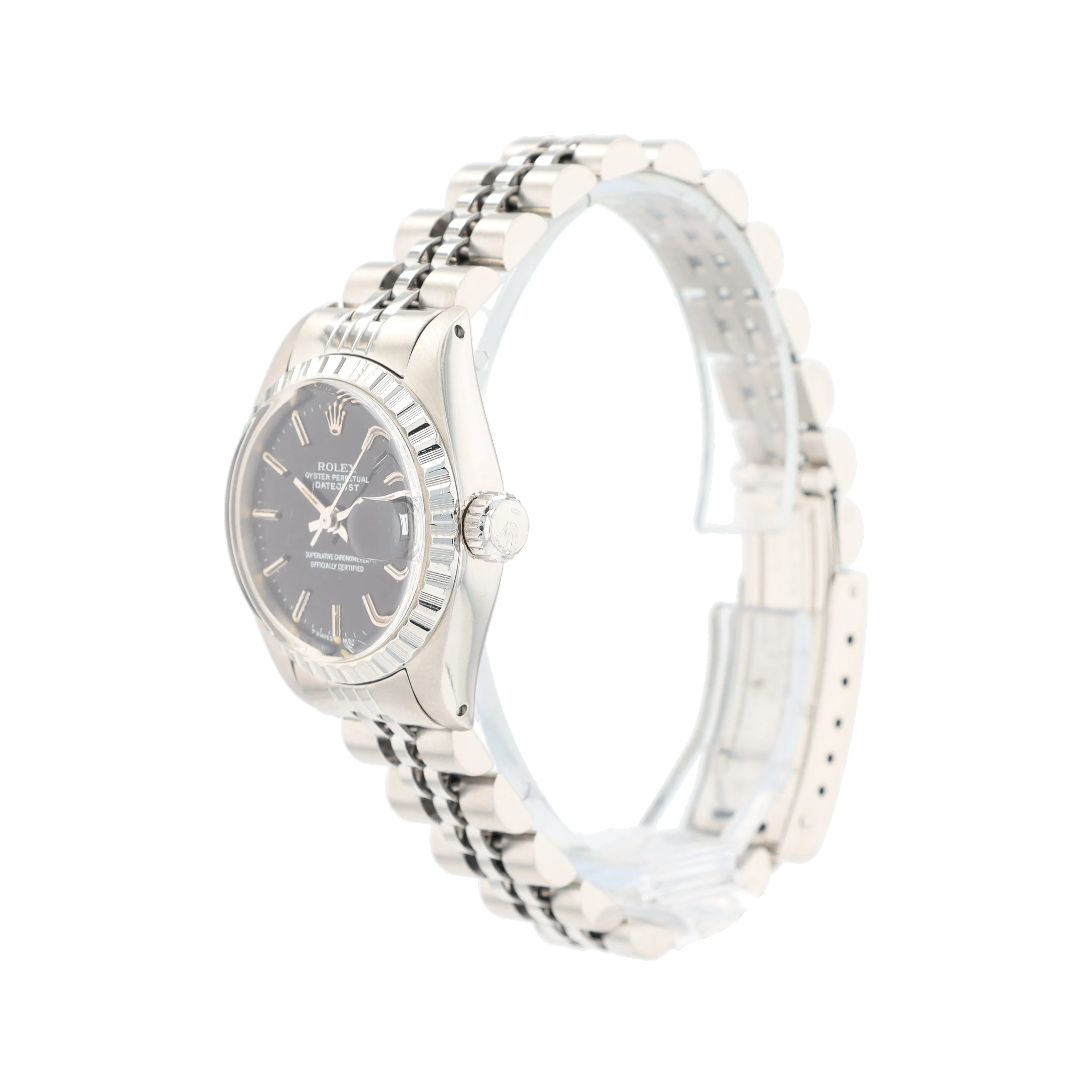 Rolex Datejust  6924 26mm Black Index Dial Engine-turned Bezel Jubilee Band