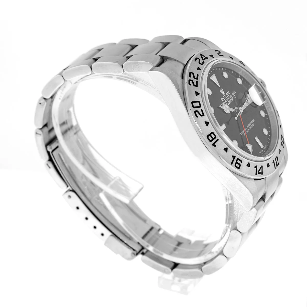 Rolex Explorer II 40mm Cal 3186 Stainless Steel Black Dial & Steel Bezel  16570
