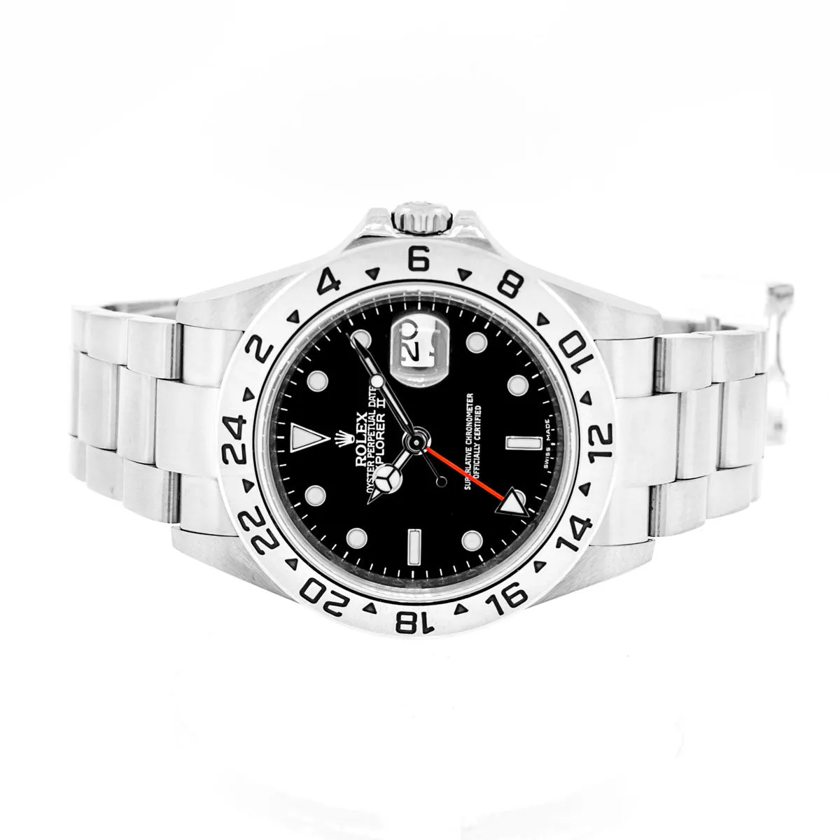 Rolex Explorer II 40mm Cal 3186 Stainless Steel Black Dial & Steel Bezel  16570