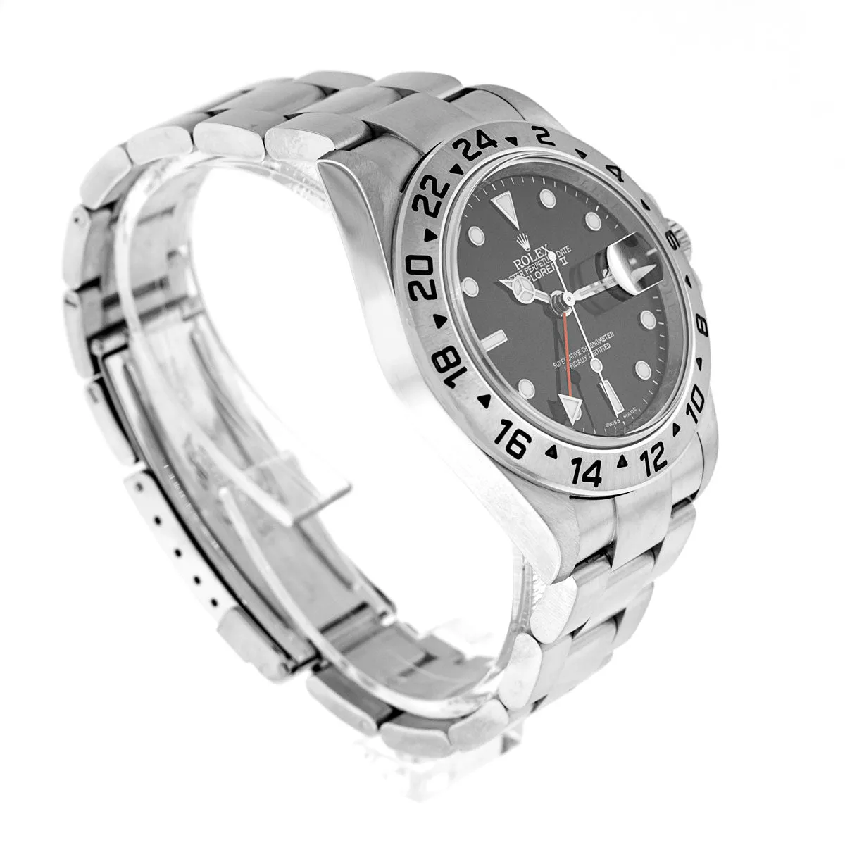 Rolex Explorer II 40mm Cal 3186 Stainless Steel Black Dial & Steel Bezel  16570