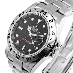 Rolex Explorer II 40mm Cal 3186 Stainless Steel Black Dial & Steel Bezel  16570