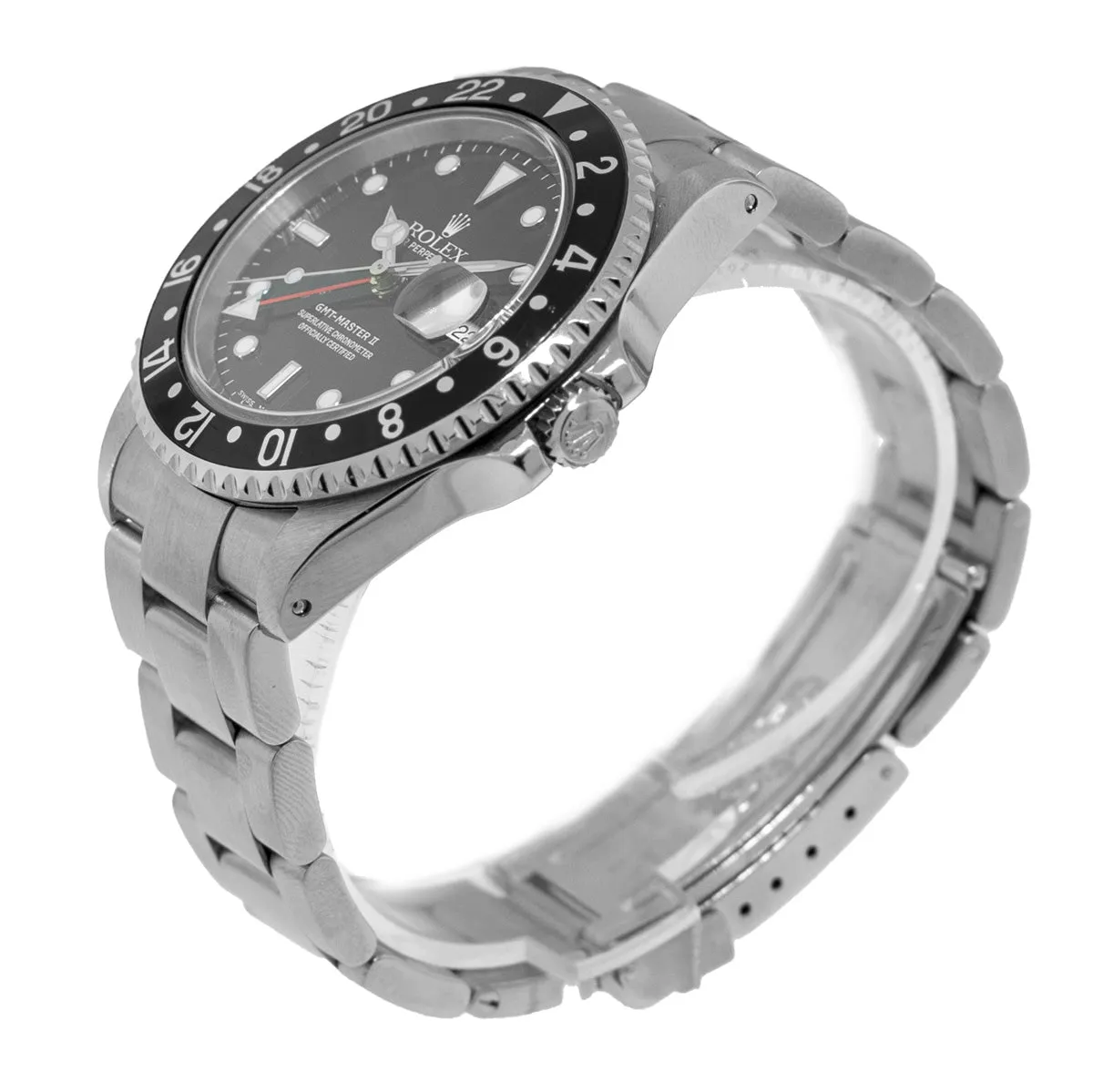 Rolex GMT-Master II 40mm Stainless Steel Black Dial & Black Aluminum Bezel 16710