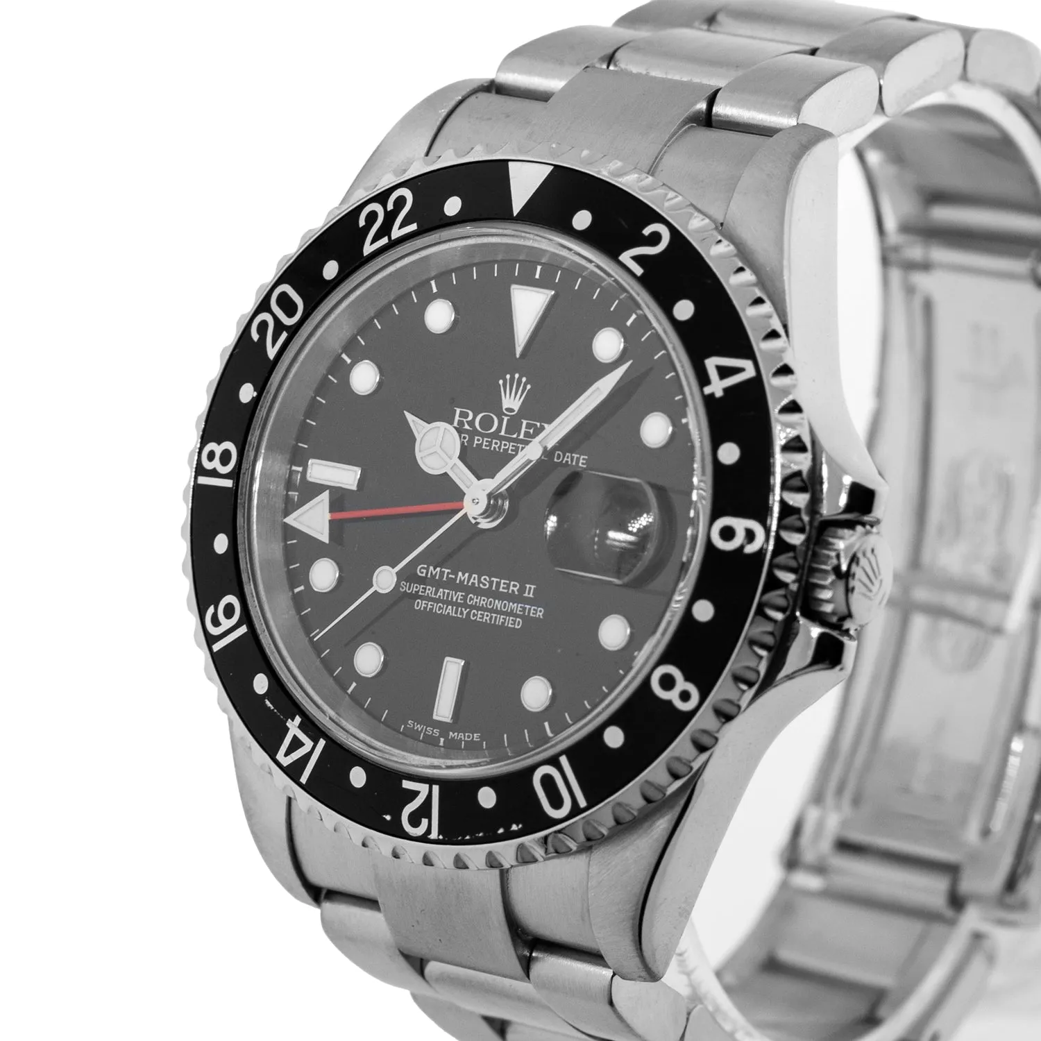 Rolex GMT-Master II 40mm Stainless Steel Black Dial & Black Aluminum Bezel 16710