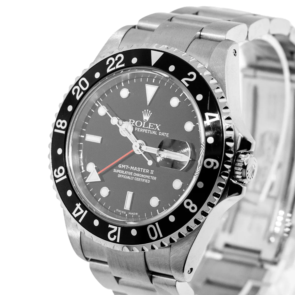 Rolex GMT-Master II 40mm Stainless Steel Black Dial & Black Aluminum Bezel 16710
