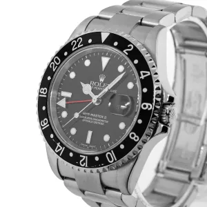 Rolex GMT-Master II 40mm Stainless Steel Black Dial & Black Aluminum Bezel 16710