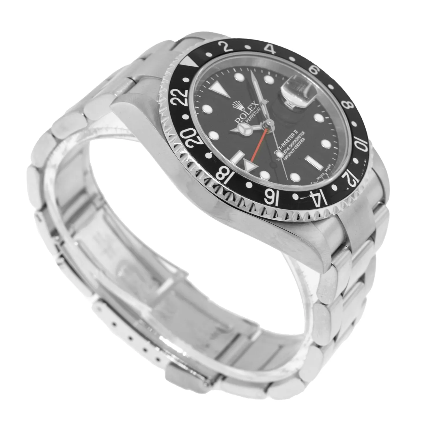 Rolex GMT-Master II 40mm Stainless Steel Black Dial & Black Aluminum Bezel 16710