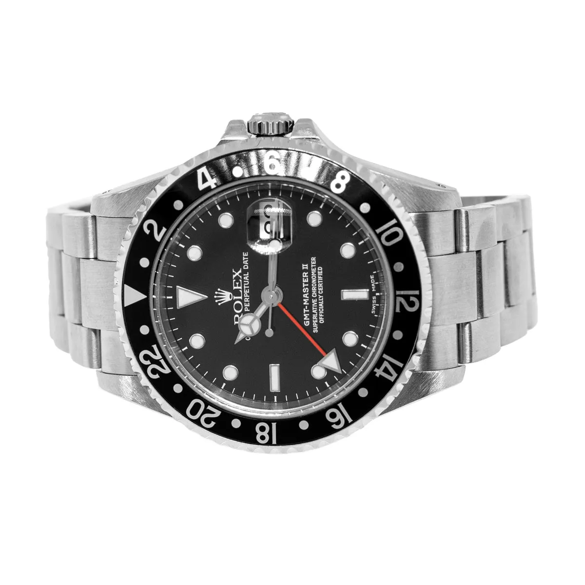 Rolex GMT-Master II 40mm Stainless Steel Black Dial & Black Aluminum Bezel 16710