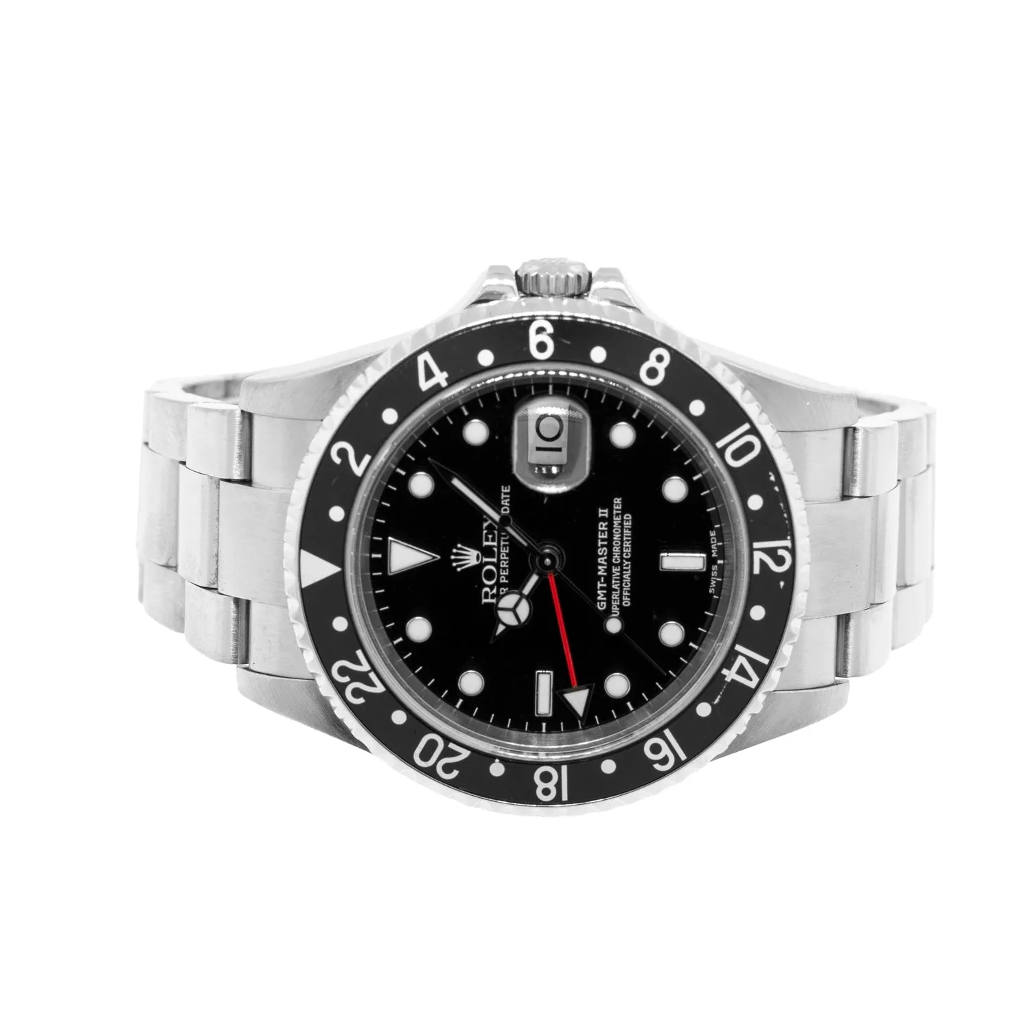 Rolex GMT-Master II 40mm Stainless Steel Black Dial & Black Aluminum Bezel 16710