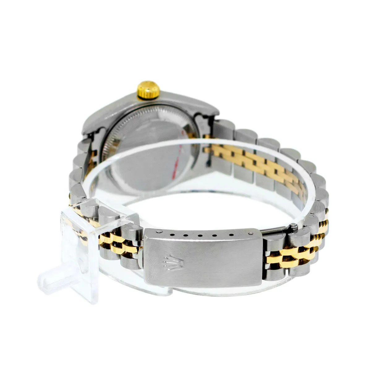 Rolex Lady-Datejust 26mm Yellow Gold & Steel Champagne Stick Dial Fluted Bezel 69173