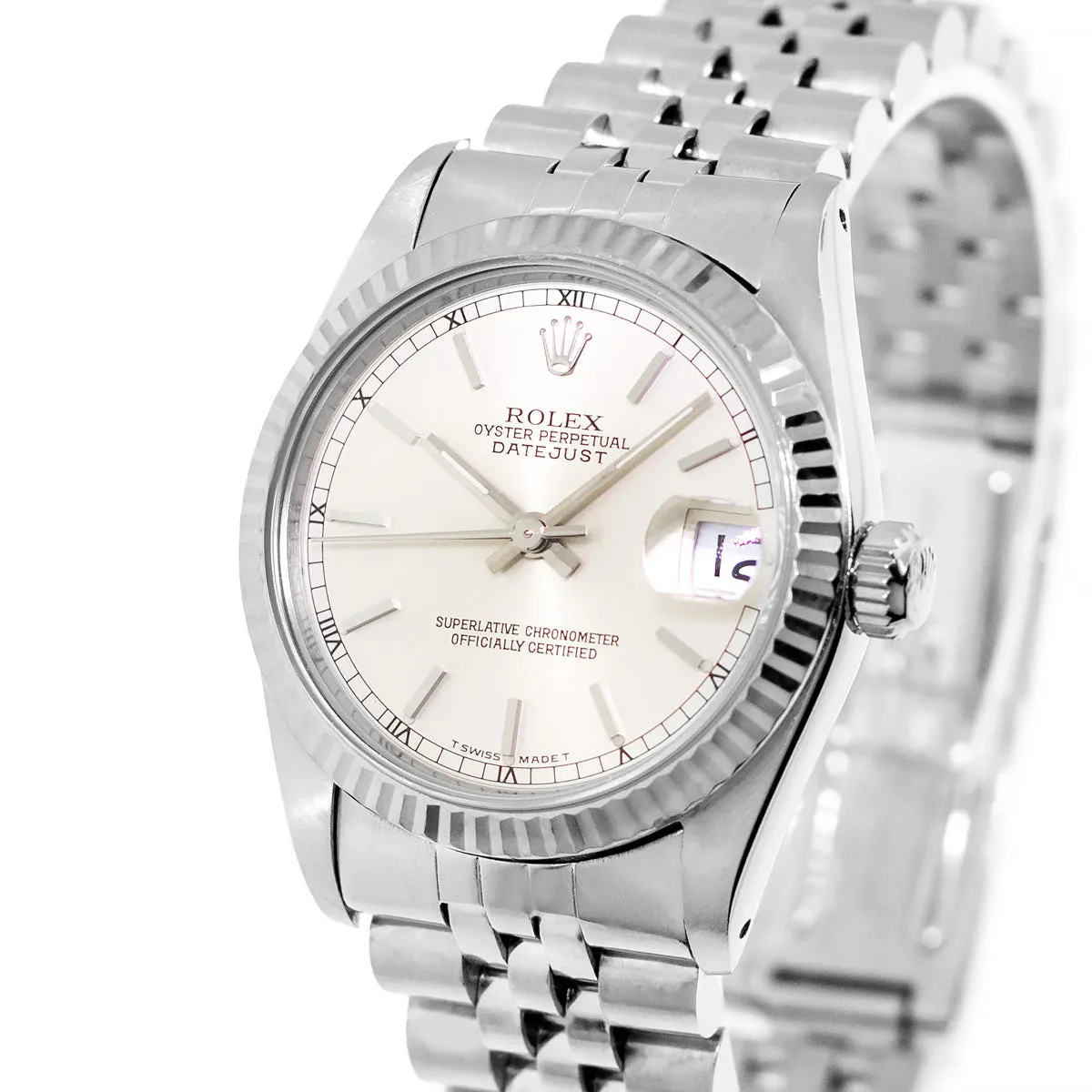 Rolex Lady-Datejust 31mm White Gold and Steel Oyster Index Dial & Fluted Bezel 68274