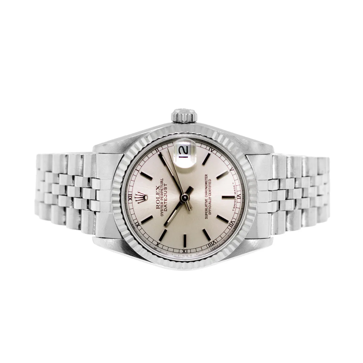 Rolex Lady-Datejust 31mm White Gold and Steel Oyster Index Dial & Fluted Bezel 68274