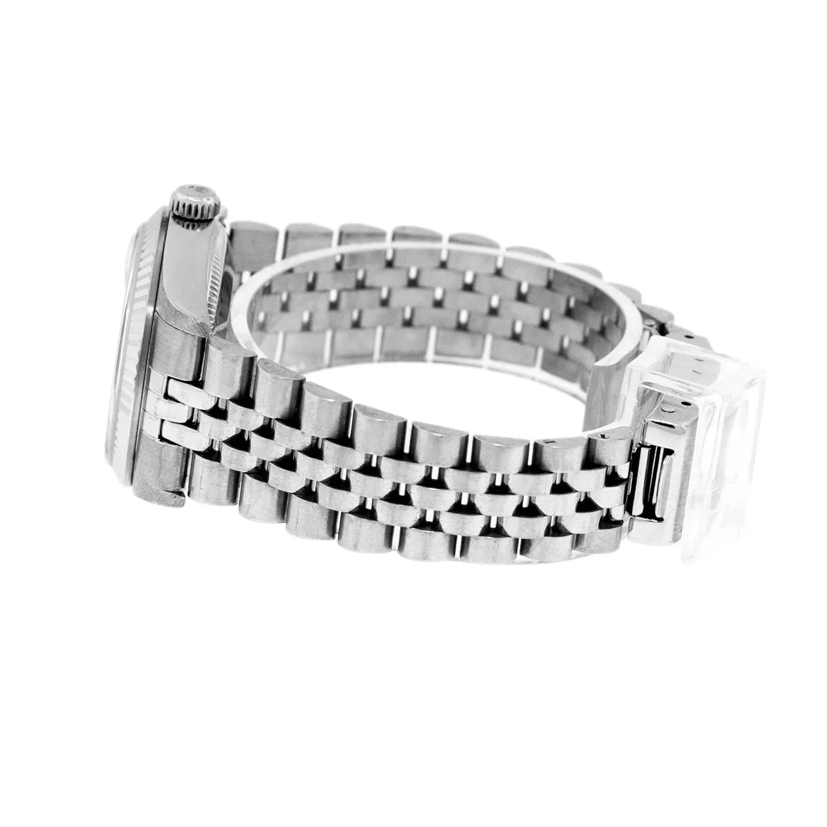 Rolex Lady-Datejust 31mm White Gold and Steel Salmon Roman Dial & Fluted Bezel 68274
