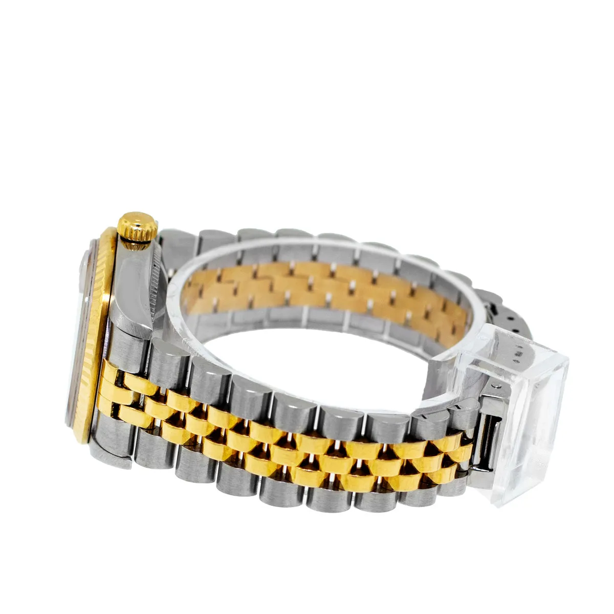 Rolex Lady-Datejust 31mm Yellow Gold Steel Slate Roman Dial & Fluted Bezel 68273