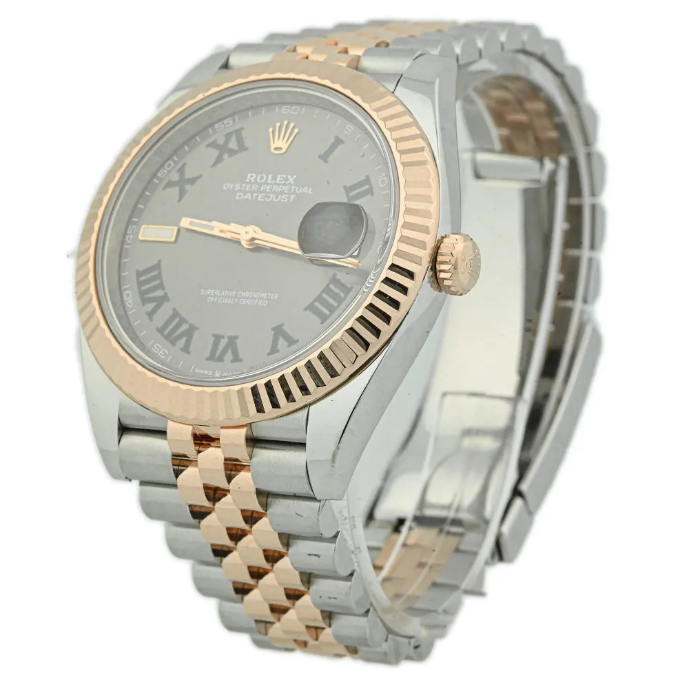 Rolex Men's Datejust 41 18K Rose Gold & Steel 41mm Wimbledon Dial Watch Reference #: 126331