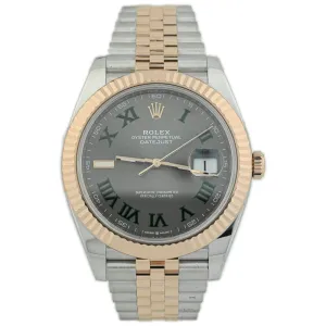 Rolex Men's Datejust 41 18K Rose Gold & Steel 41mm Wimbledon Dial Watch Reference #: 126331
