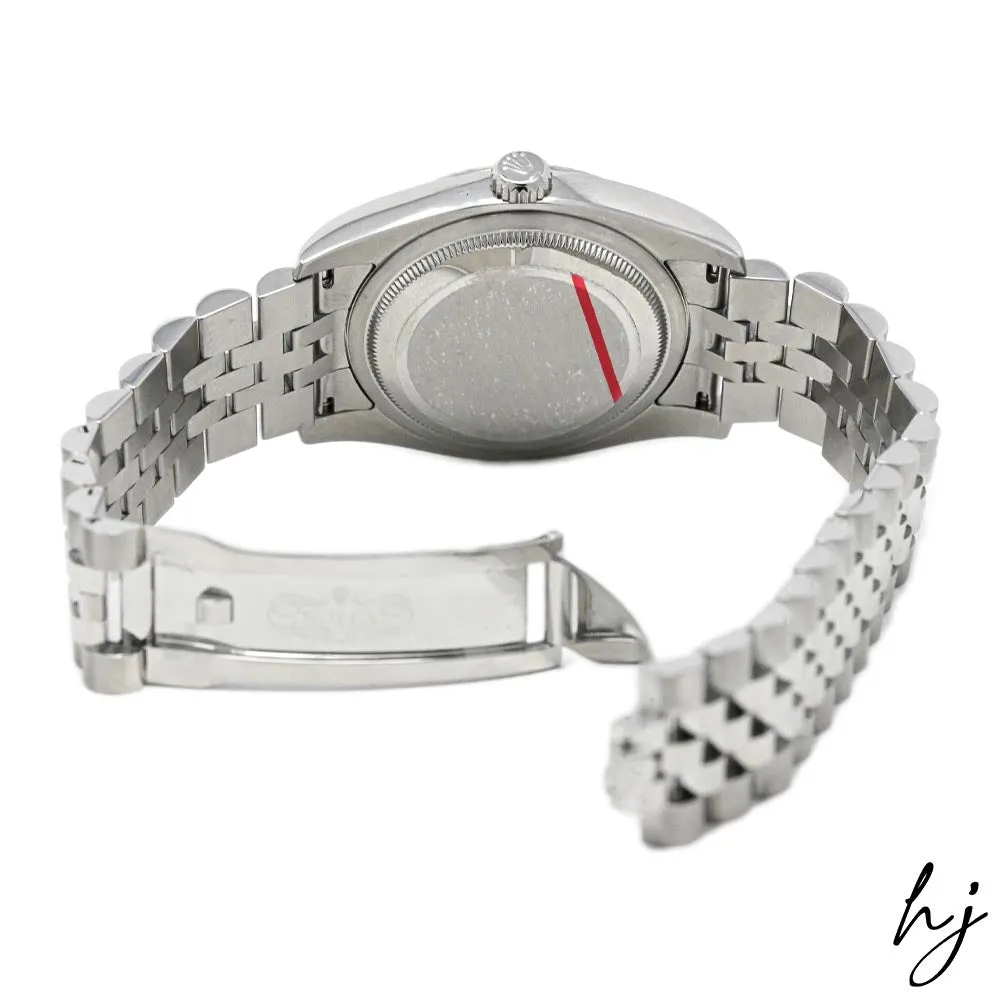 Rolex Men's Datejust Stainless Steel 36mm Silver "Jubilee Design" Diamond Dot Dial Watch Reference #: 116234