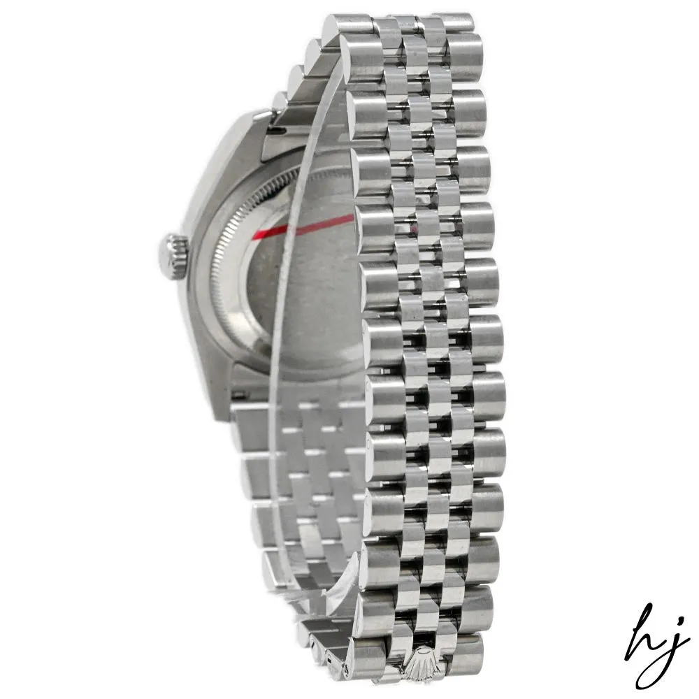 Rolex Men's Datejust Stainless Steel 36mm Silver "Jubilee Design" Diamond Dot Dial Watch Reference #: 116234