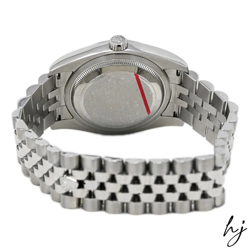 Rolex Men's Datejust Stainless Steel 36mm Silver "Jubilee Design" Diamond Dot Dial Watch Reference #: 116234