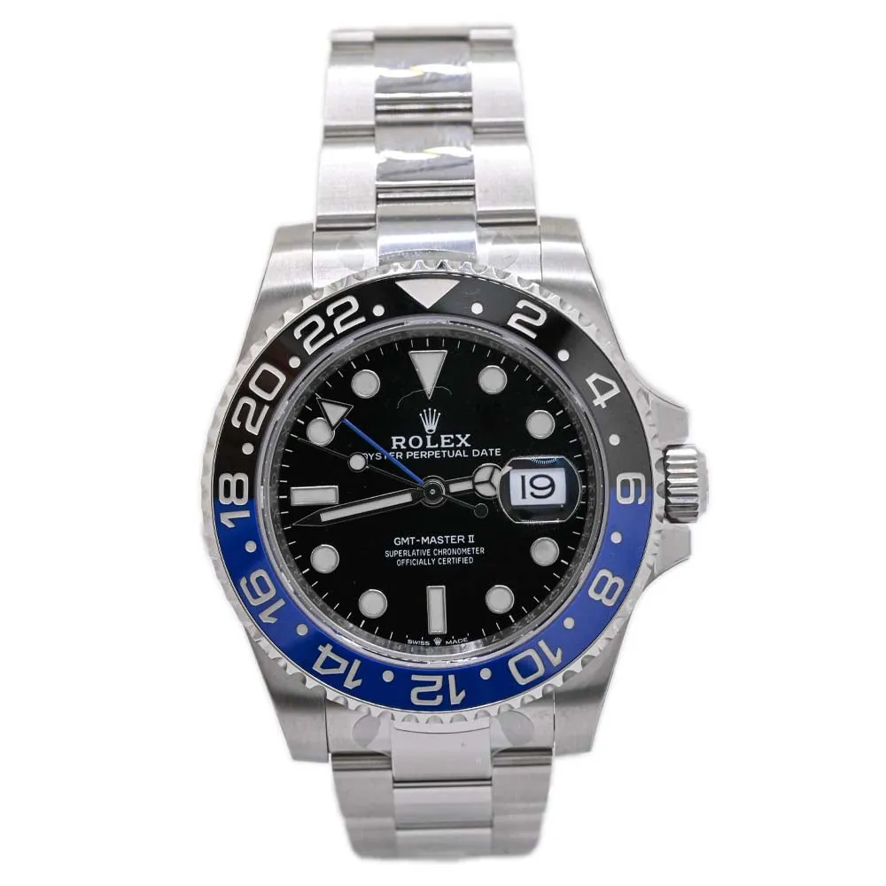 Rolex Men's GMT-Master II Batman Stainless Steel 40mm Black Dot Dial Watch Reference #: 126710BLNR