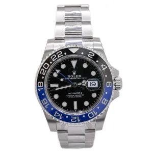 Rolex Men's GMT-Master II Batman Stainless Steel 40mm Black Dot Dial Watch Reference #: 126710BLNR