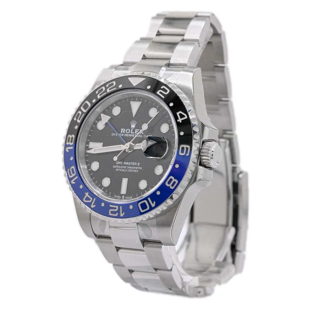 Rolex Men's GMT-Master II Batman Stainless Steel 40mm Black Dot Dial Watch Reference #: 126710BLNR