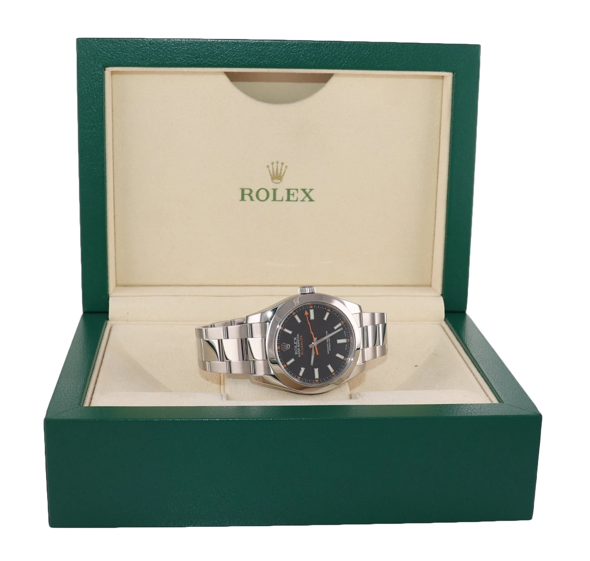 Rolex Milgauss 116400 Steel Black Dial 40mm Anti Magnetic Oyster Watch Box