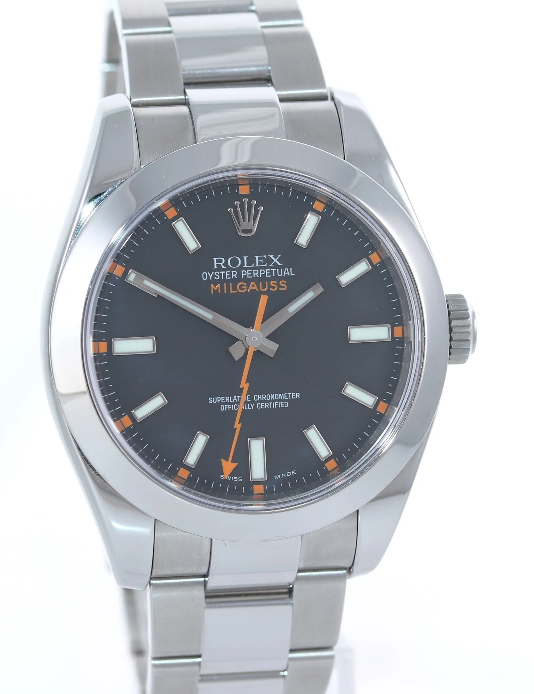 Rolex Milgauss 116400 Steel Black Dial 40mm Anti Magnetic Oyster Watch Box