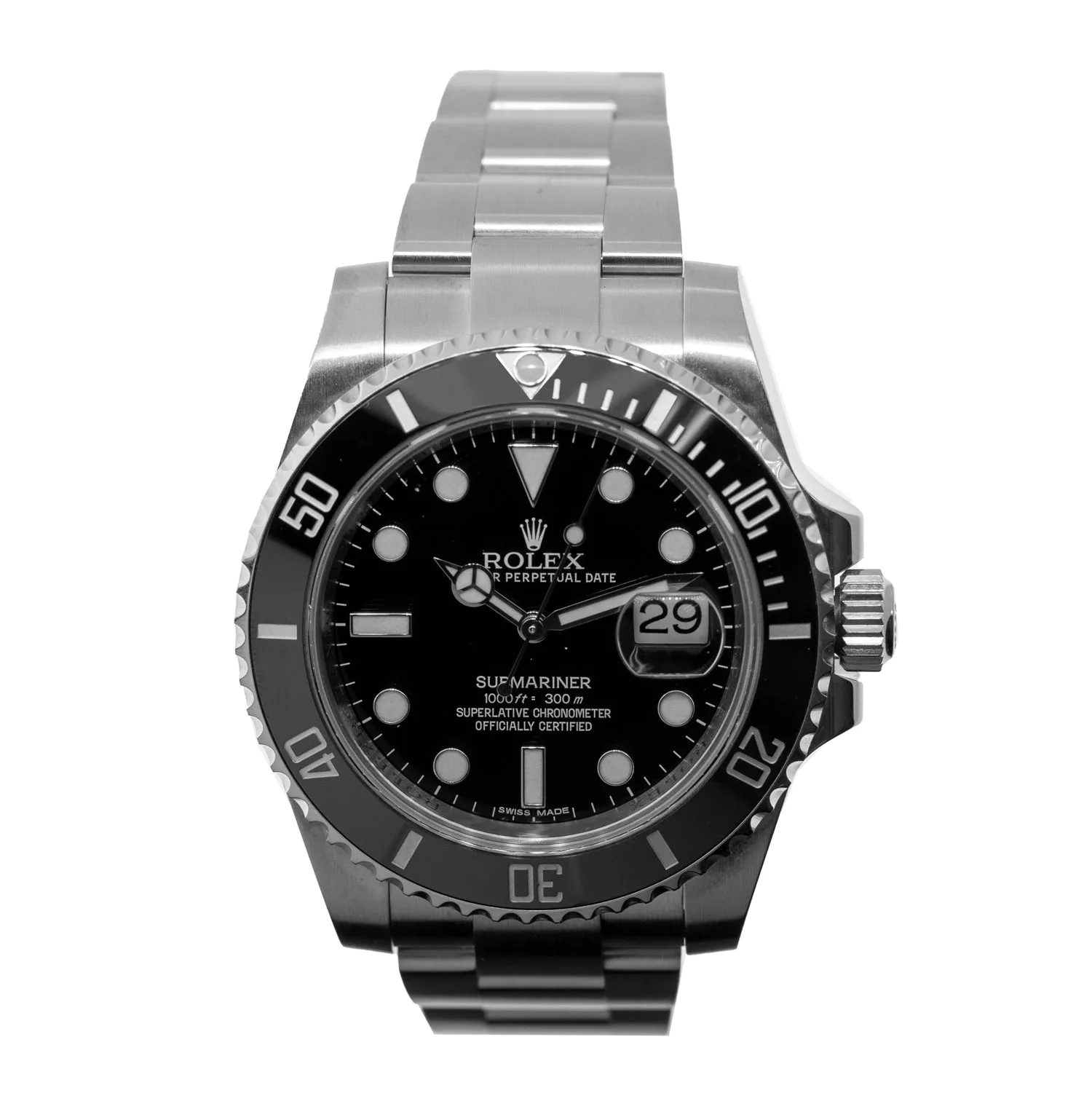 Rolex Submariner Date 40mm Stainless Steel Black Dial & Black Bezel 116610LN Papers 2015