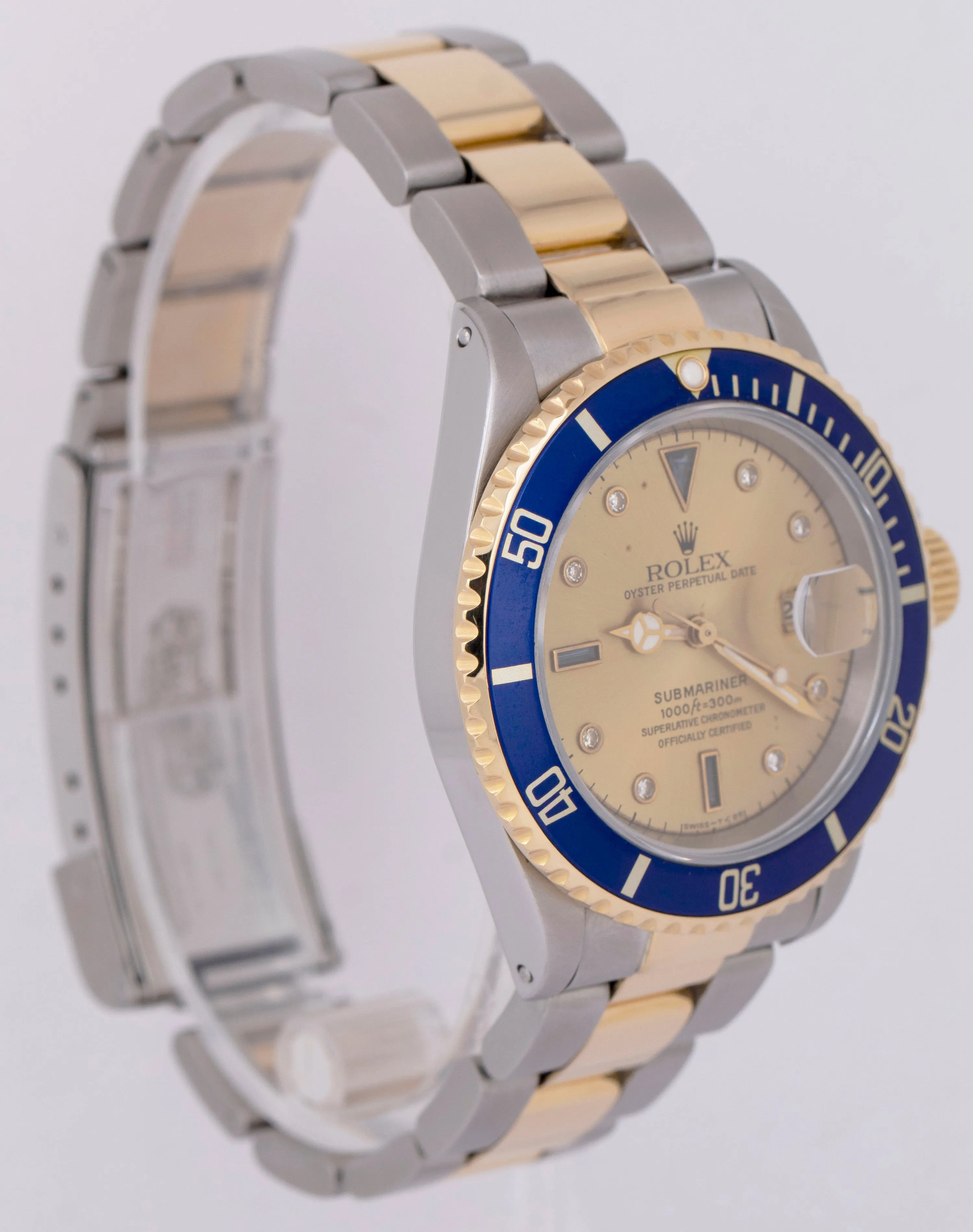 Rolex Submariner Date 40mm Two-Tone 18K Gold SERTI CHAMPAGNE DIAMOND Steel 16613