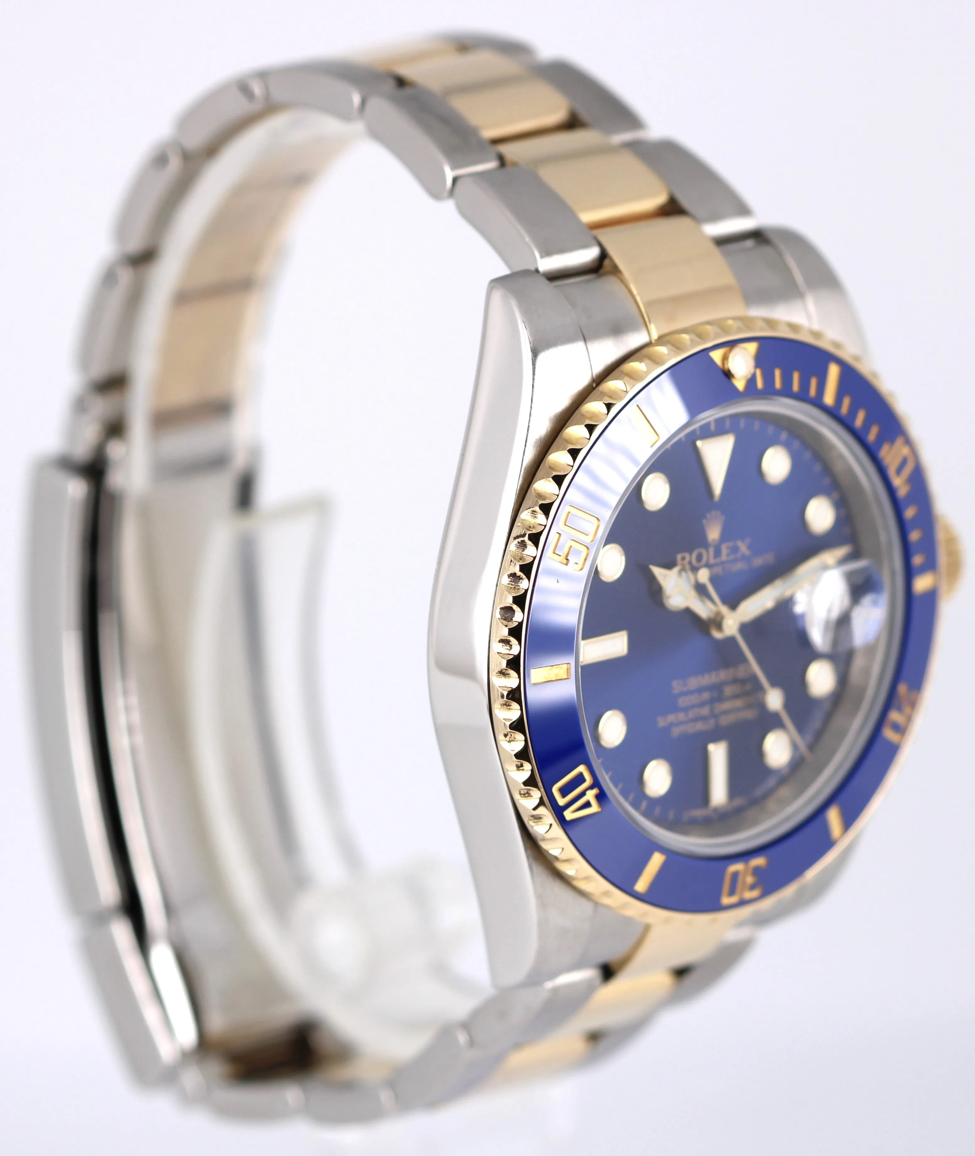Rolex Submariner Date Two-Tone 18K Yellow Gold Steel Blue 40mm 116613 LB Watch