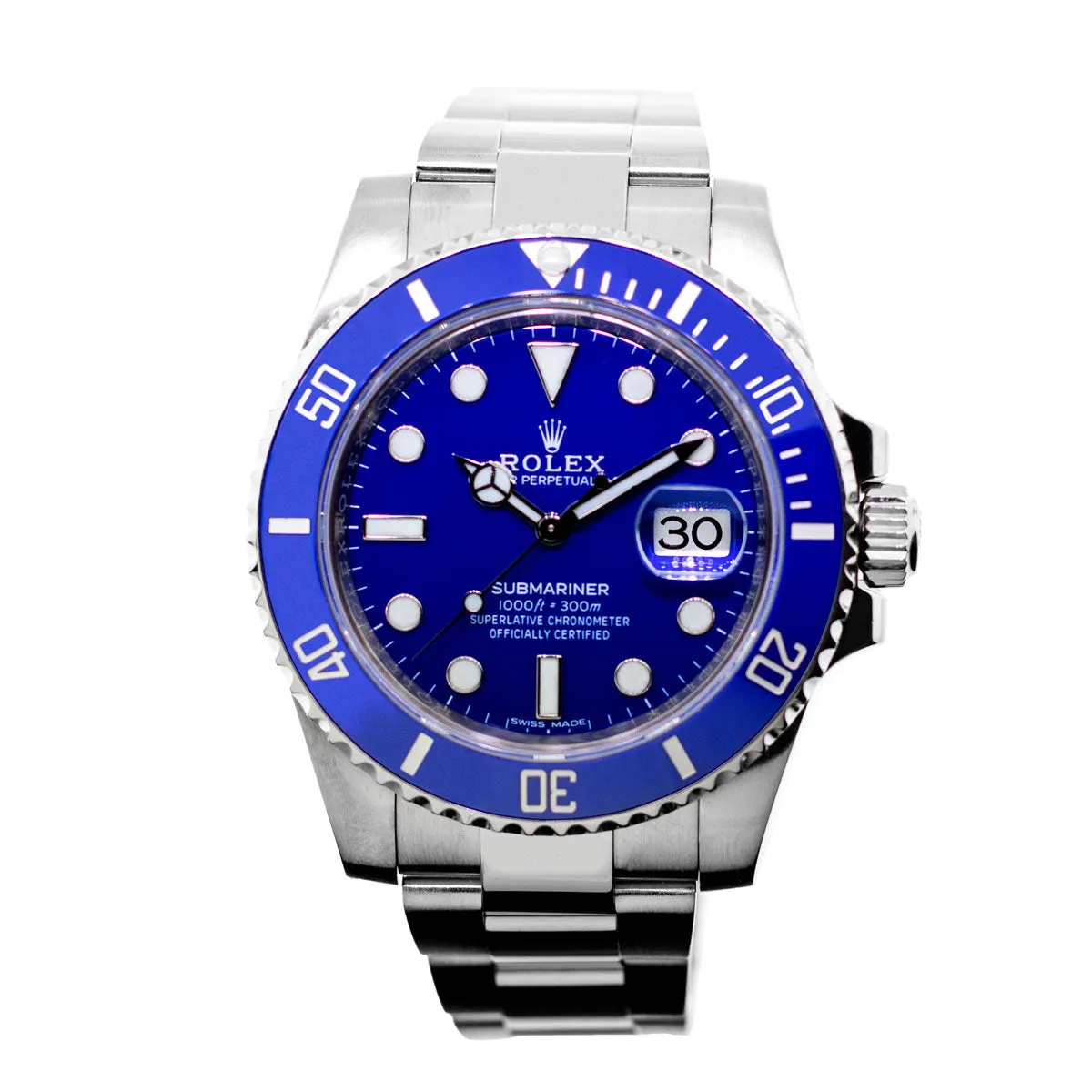 Rolex Submariner "Smurf" 40mm 18K White Gold Blue Dial & Blue Bezel 116619