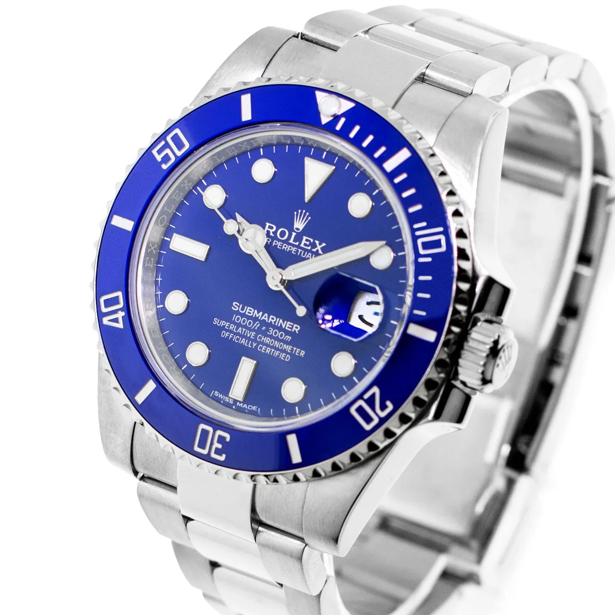 Rolex Submariner "Smurf" 40mm 18K White Gold Blue Dial & Blue Bezel 116619