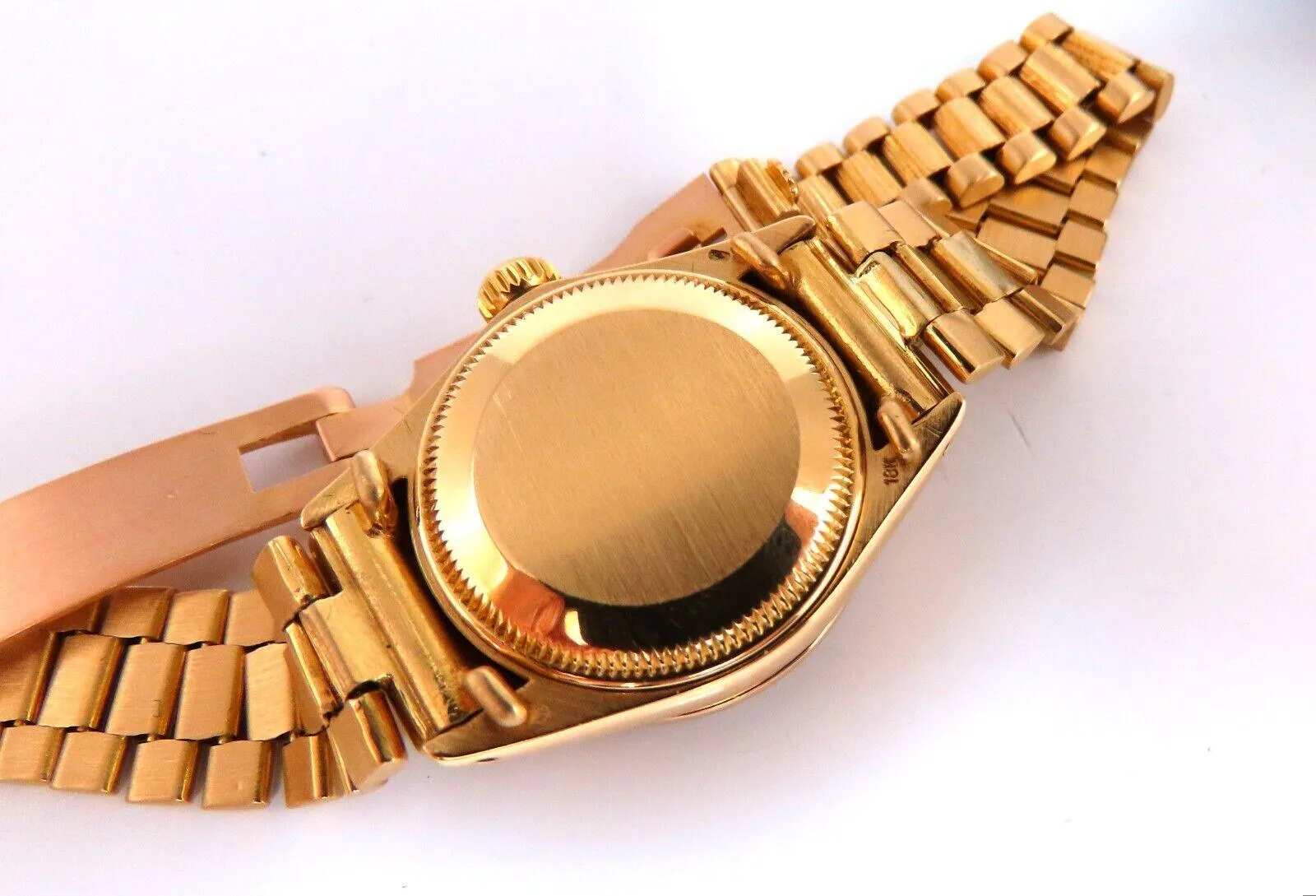 Rolex Vintage Black Face DateJust Ladies 18kt Watch Diamond Dial Superlative