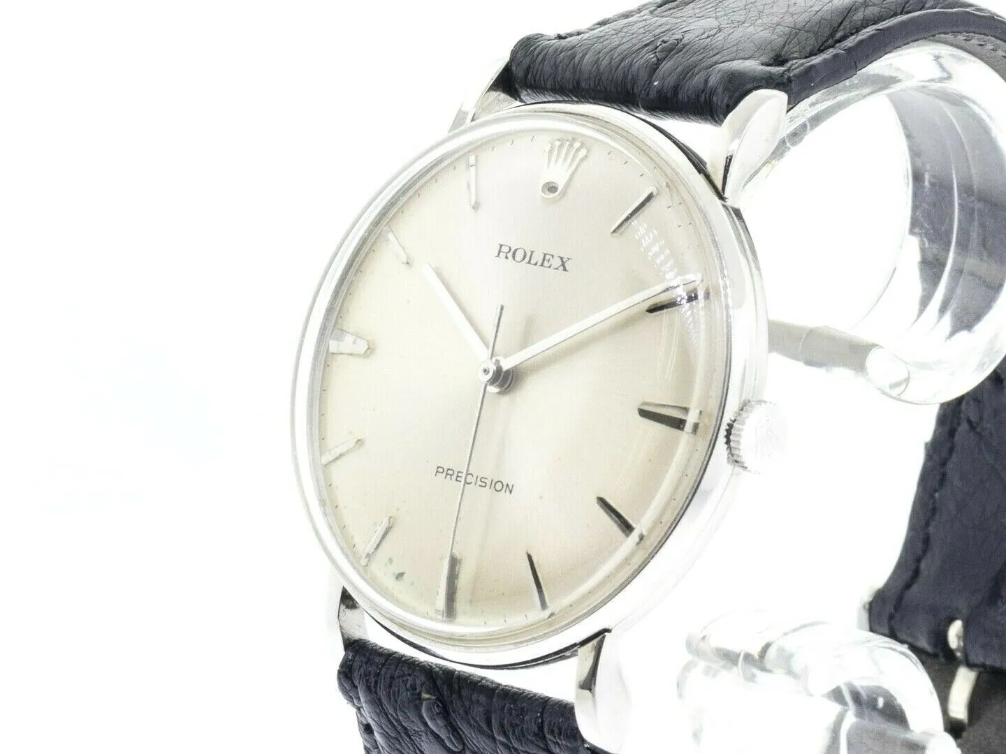 Rolex Vintage Stainless Steel Cream Stick Dial Leather Strap c.1950