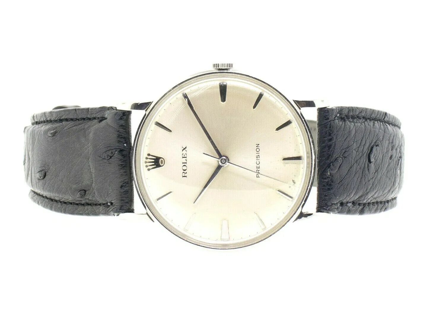 Rolex Vintage Stainless Steel Cream Stick Dial Leather Strap c.1950
