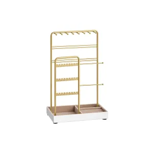 Rootz Jewelry Stand - Earring Holder - Necklace Organizer - Metal Frame - Velvet Lining - 11.5cm x 19.6cm x 30.8cm