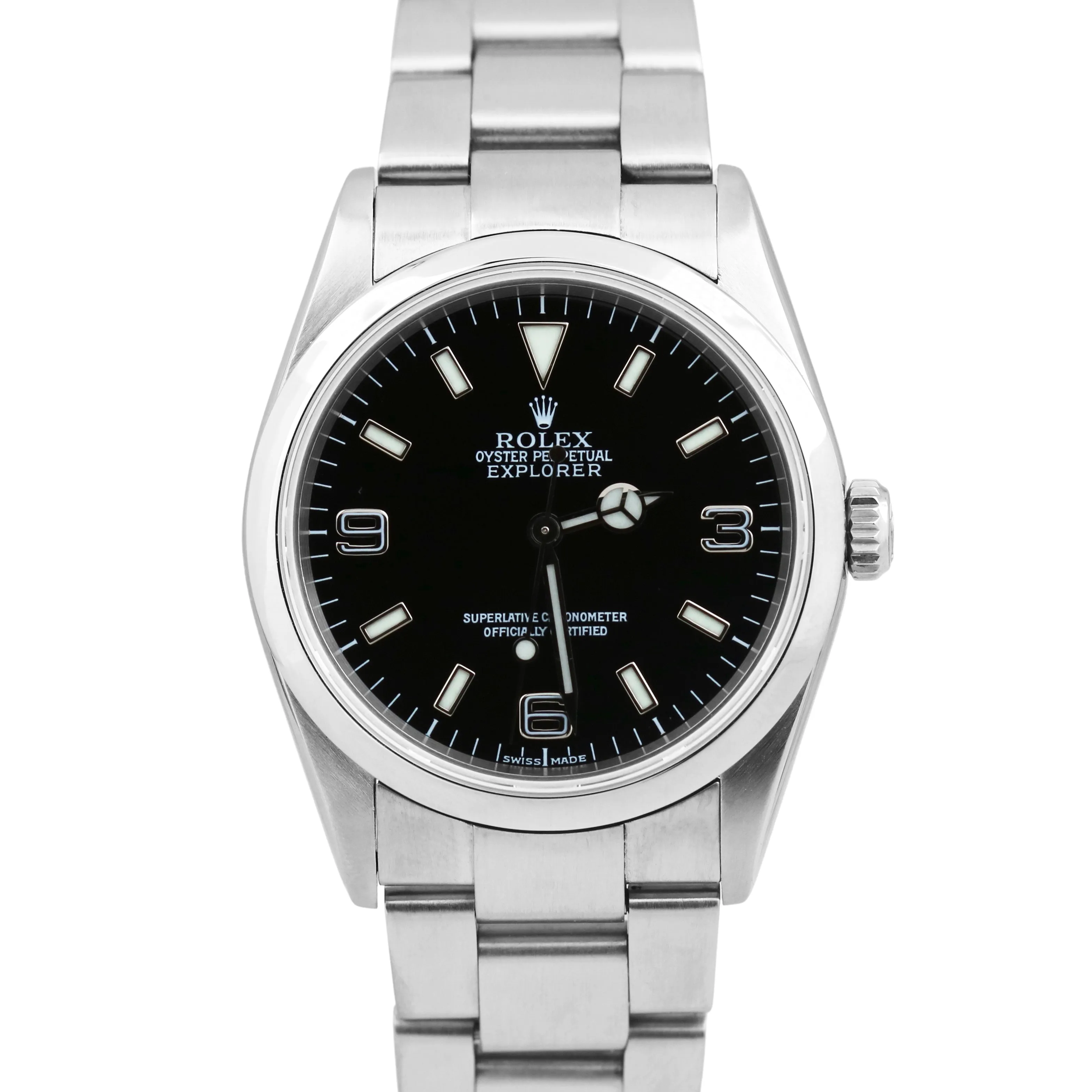 RSC Rolex Explorer I Black 36mm Stainless Steel 3-6-9 Oyster Watch 114270 BOX