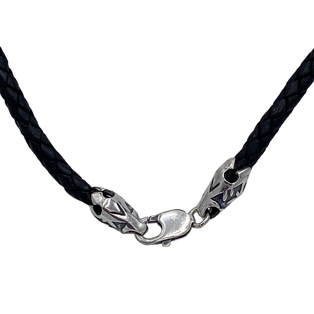 Rune Ring with Bale on Leather Necklace