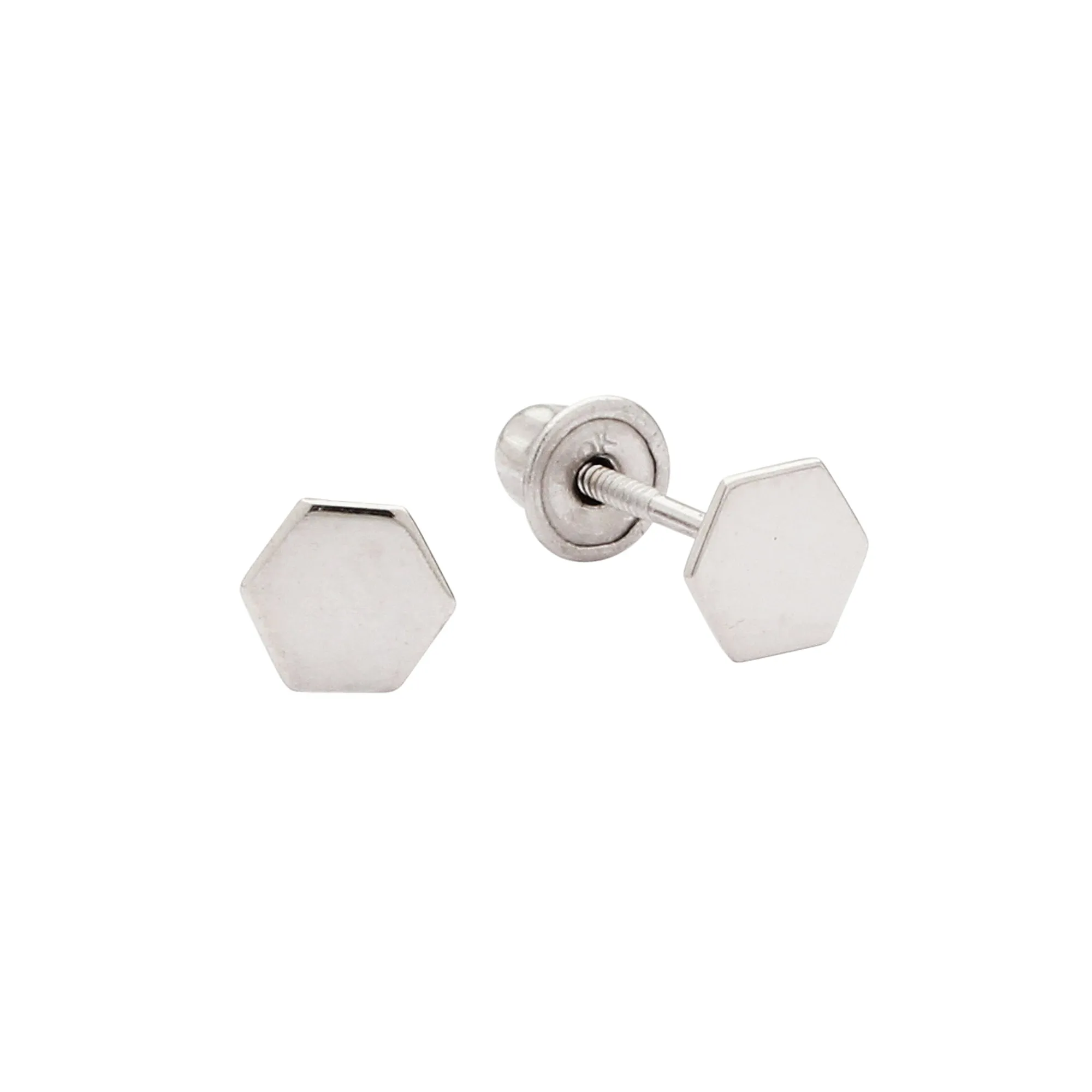 SALE - 10k Solid Gold Tiny Hexagon Studs
