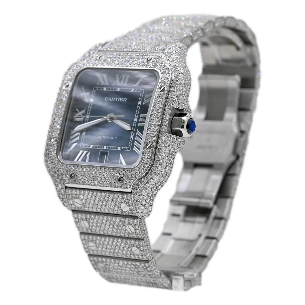 Santos de Cartier 39.8mm x 47.5mm Stainless Steel Case, Blue Gradient Roman Dial Watch Reference #: WSSA0030