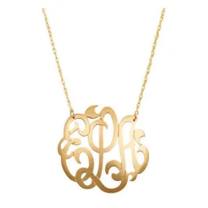 Script Monogram Necklace in Gold
