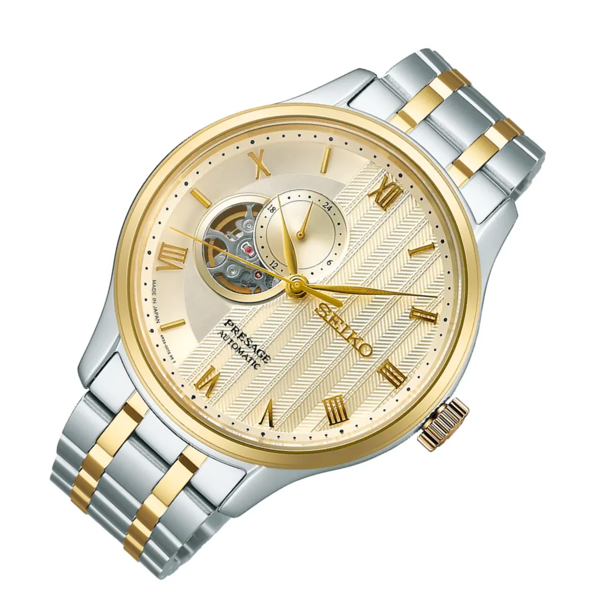 Seiko Presage SSA464J1 SSA464 SSA464J "Japanese Zen Garden" Gold-Tone Sand Men Watch - Gold Dial