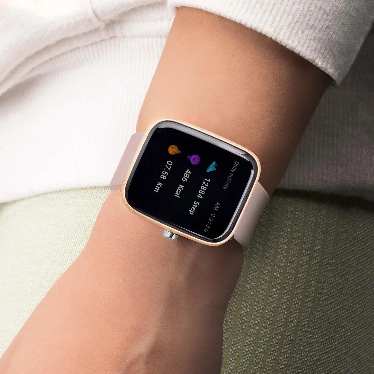 Sekonda Motion Smart Watch | Rose Gold Case & Pink Silicone Strap | 30054