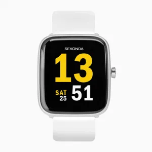 Sekonda Motion Smart Watch | Silver Case & White Silicone Strap | 30013