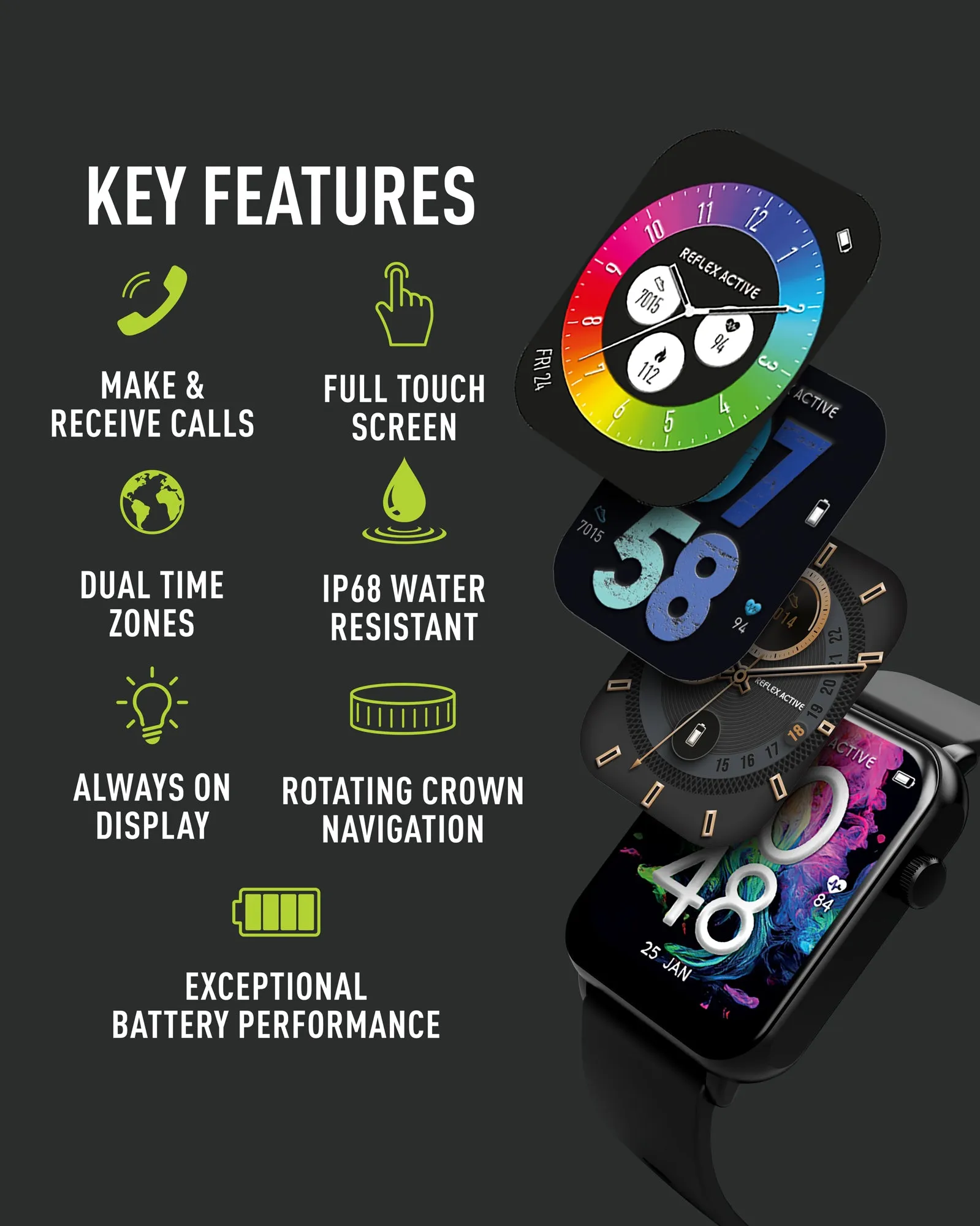 Series 30 Amoled Black Smart Calling Watch