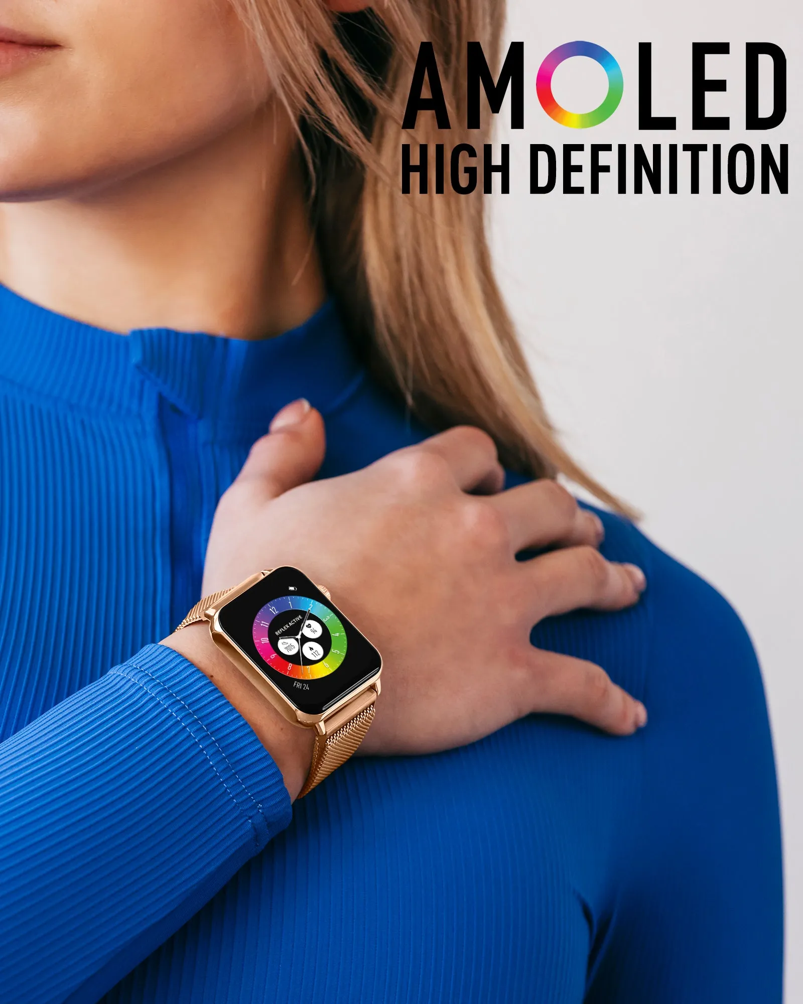 Series 30 Amoled Rose Gold Mesh Smart Calling Watch