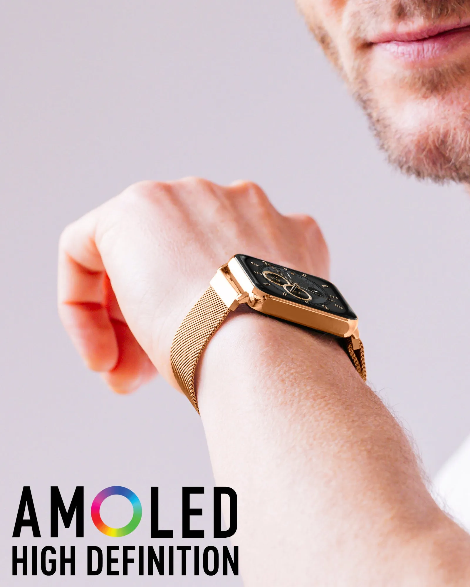 Series 30 Amoled Rose Gold Mesh Smart Calling Watch