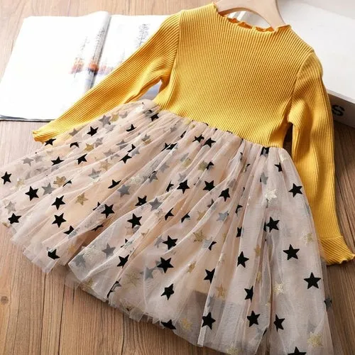 Shining in Red: Girl's Long Sleeve Sequin Dresses for Autumn/Winter Birthday Parties